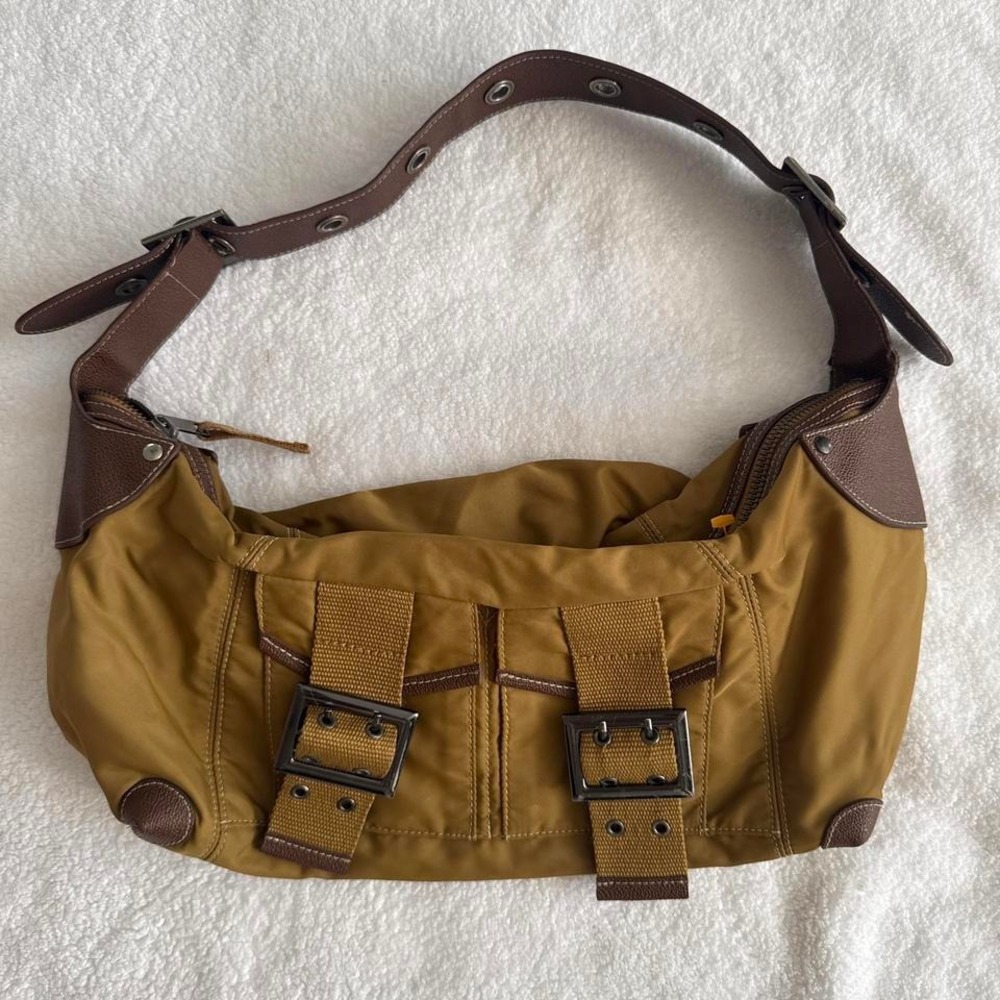 boho nylon tan brown shoulder bag